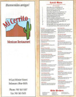 Mi Cerrito menu