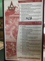 House Of Thai menu