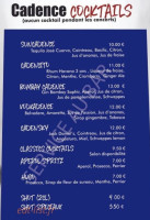 Cadence Café menu