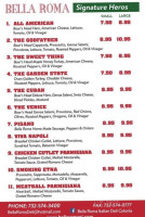 Bella Roma Gourmet Deli menu