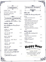 High Low Winery menu