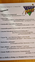 Sportrestaurant Happy Match Tennis- Und Freizeitanlage menu