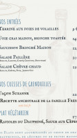 Auberge De La Paillere menu