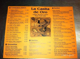 Casita De Oro menu