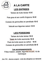 La Pointe Noire menu