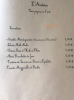 L'ardoise menu