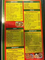 Tanias Mexican Store menu