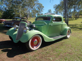 Hell Town Hotrods outside