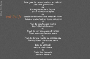 Le Caveau menu