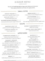 Eagle Tavern Taproom menu