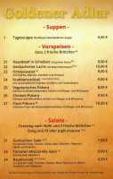 Zum Goldenen Adler menu