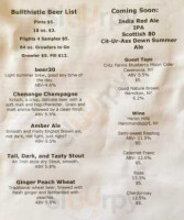 Bullthistle Brewing Company menu