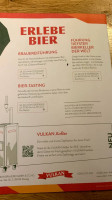 Vulkan Brauerei menu