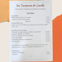 Les Baronnes De Goulée menu