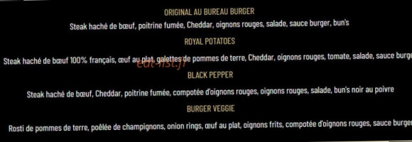 Pub Au Bureau menu