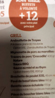 Crocodile menu