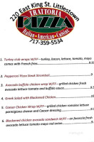 Trattoria Pizza menu