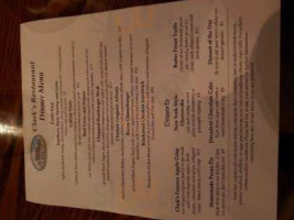 Clark's Inn And menu