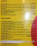 Osaka Sushi Café menu