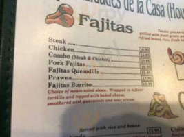 Aztlan Mexican menu