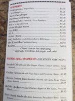 Paint Room Pizzeria Sandwich Shop menu