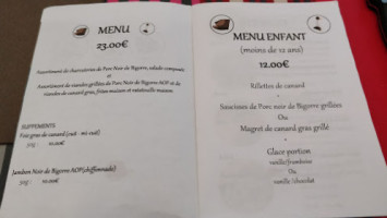 L'auberge menu