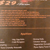 Ryuu Asian BBQ menu