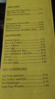 Beachburg menu