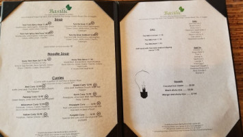 Basilic Essentially Thai menu