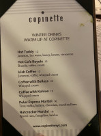 Copinette menu