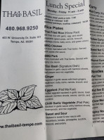 Thai Basil menu