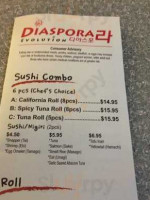 Diaspora menu