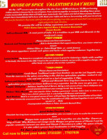 House Of Spice menu