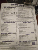 The Three Tun Tavern menu