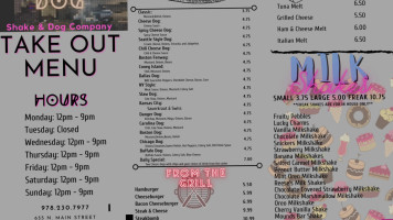 Shake N Dog menu