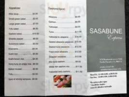 Sasabune Express menu