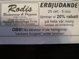 Vansbro Restaurang menu