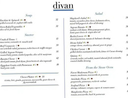 Divan Palmira menu