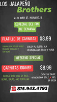 Los Jalapeño Brothers Family Catering menu