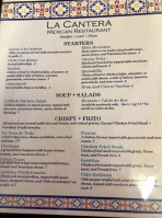 La Cantera Mexican menu