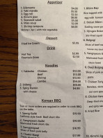 Korean Bbq Kitchen menu