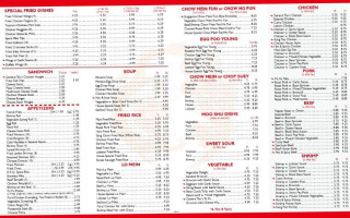 General Tso menu