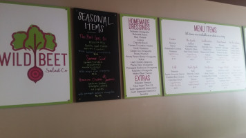 Wild Beet Salad Co. menu