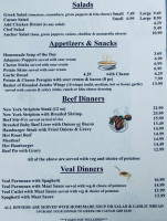 Anchor Family Restaurant menu