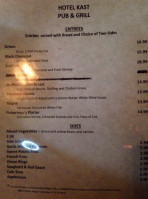 Kast Pub Grill menu