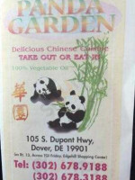 Panda Garden menu