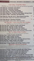 Saigon Hut menu