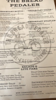 The Bread Pedaler menu