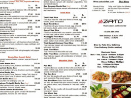 Zato Thai Cuisine Sushi menu