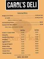 Carol's Deli menu